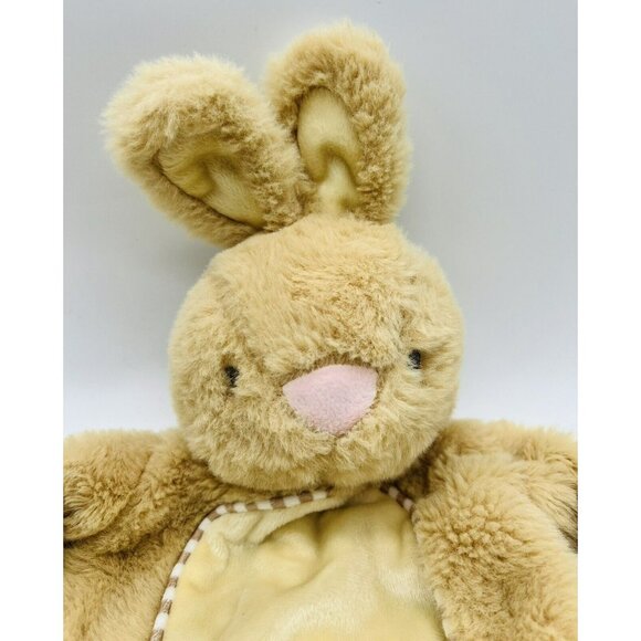 Kellytoy Luxe Bunny Rabbit Plush Lovey Security Blanket Tan Crinkle Rattle - Picture 2 of 9